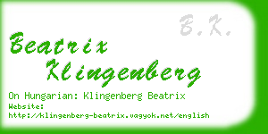 beatrix klingenberg business card